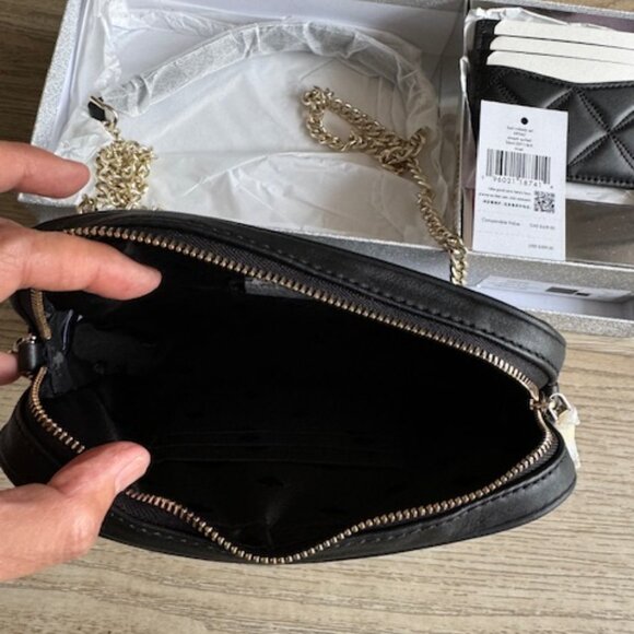 KATE SPADE ♠️ QUILTED LEATHER CROSSBODY CARD CASE SET - Picture 5 of 9